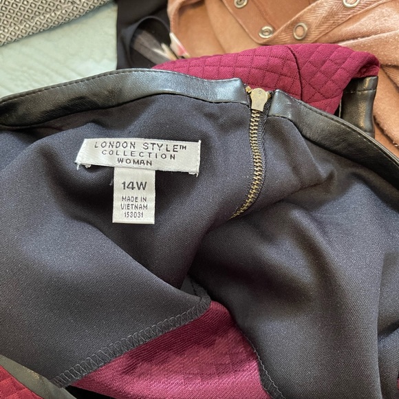 London Style Collection Maroon Quilted Dress - Picture 4 of 6